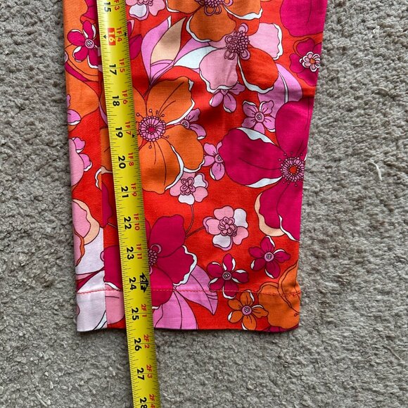 Talbots Pants Womens 10 34x25 Perfect Crop Floral Bright Mid Rise - Picture 11 of 14